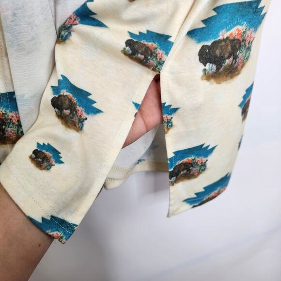 Lucky & Blessed L&B western buffalo print open cardigan size 3X - Picture 4 of 9